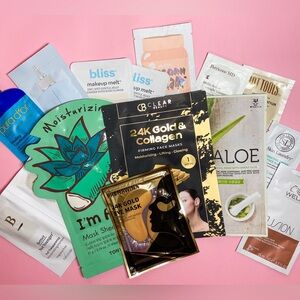 15 Pc.Skincare Full Masks Facial & Eye Masks & Hair Care Product Samples Bundle